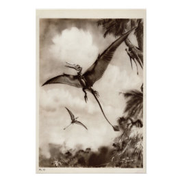 Vintager Dinosaurier-Druck #3 Poster