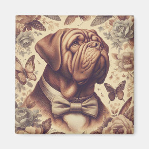 Vintager Dogue de Bordeaux Illustration Magnet