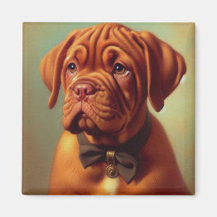 Vintager Dogue de Bordeaux Malerei Magnet