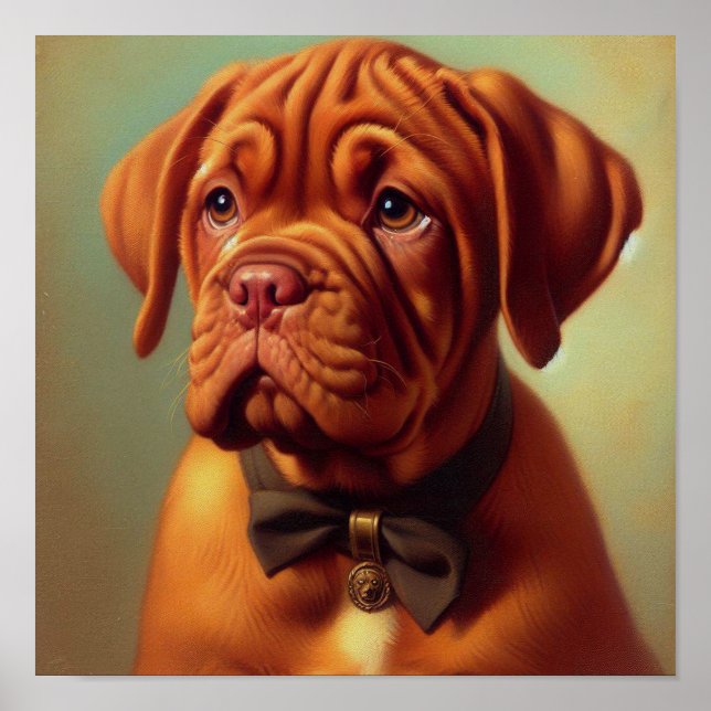 Vintager Dogue de Bordeaux Malerei Poster (Vorne)