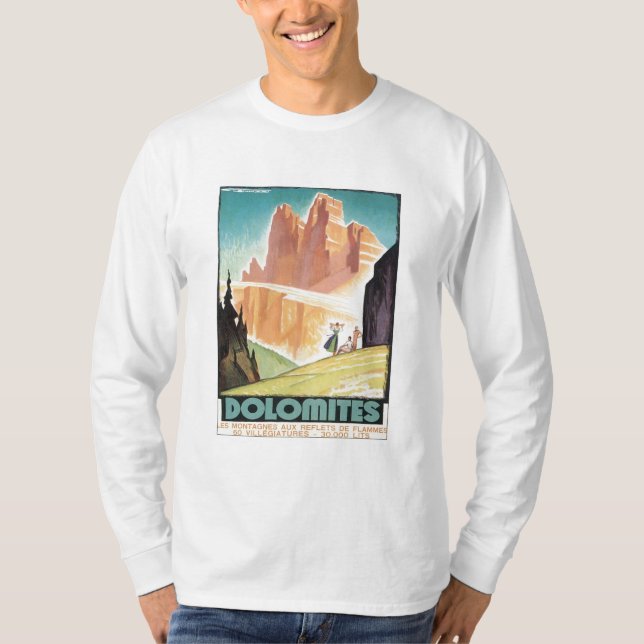 Vintager Dolomit-Berg T-Shirt (Vorderseite)