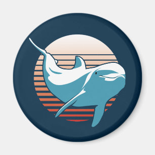 Vintager Dolphin-T - Shirt Magnet