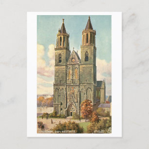 Vintager Dom/Kathedrale Magdeburg Deutschland Postkarte