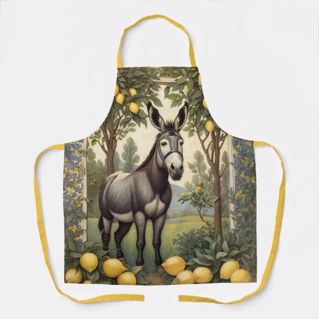 Vintager Donkey unter den Zitronenbäumen Schürze (Vorderseite)