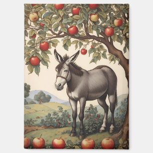 Vintager Donkey unter einem Apfelbaum Magnet