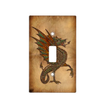 Vintager Drache auf dem Pergament-Effekt