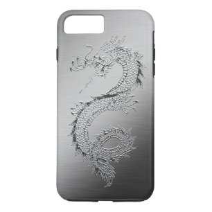 Vintager Drache gebürsteter Metallblick iPhone 8 Plus/7 Plus Hülle