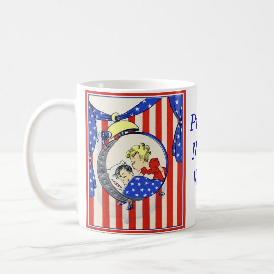 Vintager Druckentwurf der stolzen Marine-Ehefrau Kaffeetasse