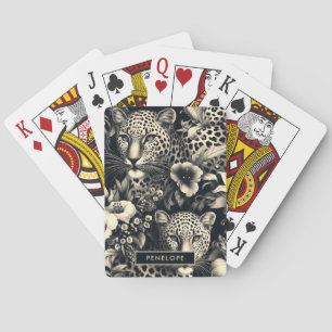 Vintager Dschungel Jaguar Spielkarten