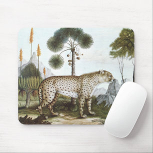 Vintager Dschungelcheetah Tropenbuch Glattleder Mousepad