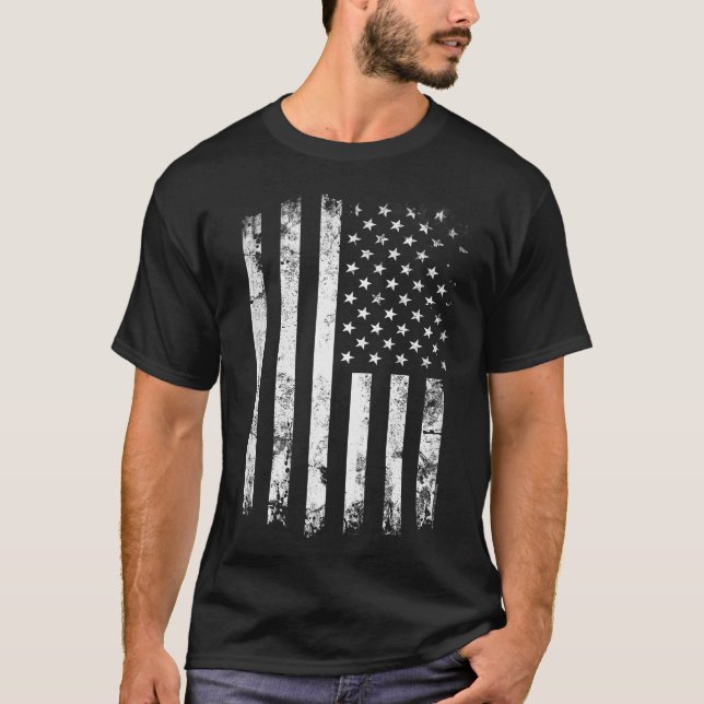 Vintager dunkler patriotischer amerikanische T-Shirt (Vorderseite)