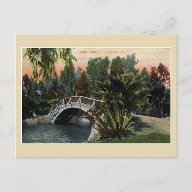 Vintager Echo Park Los Angeles Postkarte (Vorderseite)