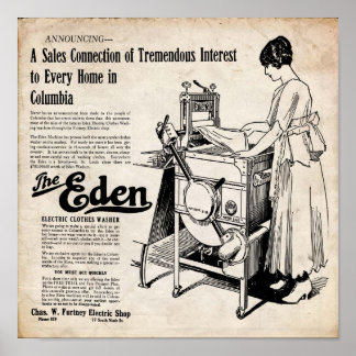 Vintager Eden Elektro-Wäscheschirrspüler Poster