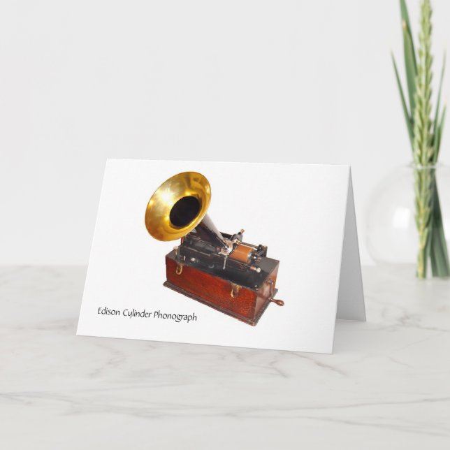 Vintager Edison-Zylinder-Plattenspieler, Karte (Vorderseite)