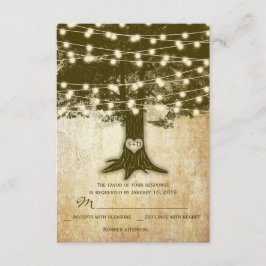 Vintager Eichenbaum Rustikale String Lights Hochze RSVP Karte
