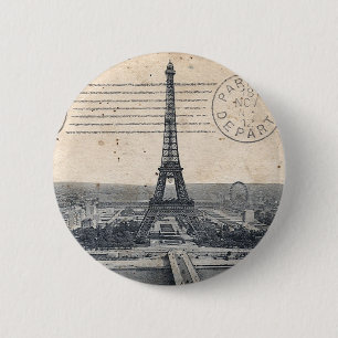 Vintager Eiffel-Turm Button