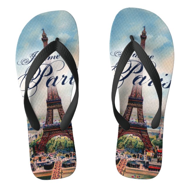 Vintager Eiffel-Turm Flip Flops (Fußbett)