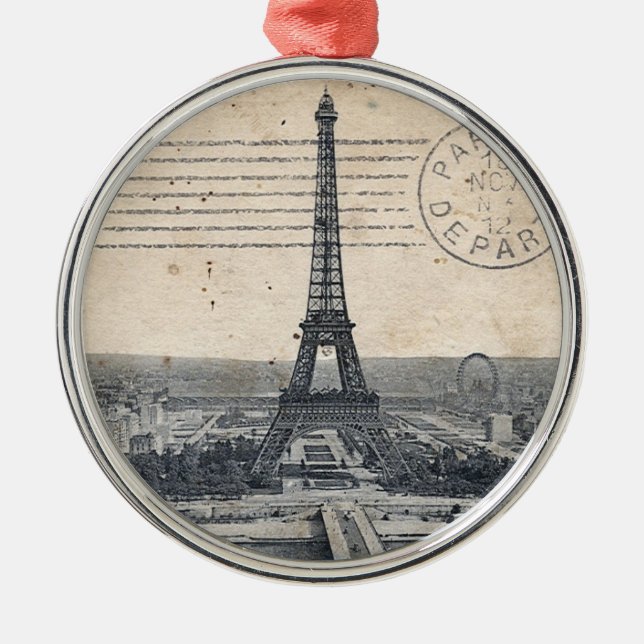 Vintager Eiffel-Turm Ornament Aus Metall (Vorne)