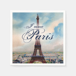 Vintager Eiffel-Turm Serviette