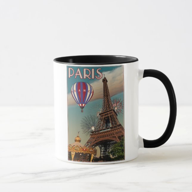 Vintager Eiffel-Turm Tasse (Rechts)