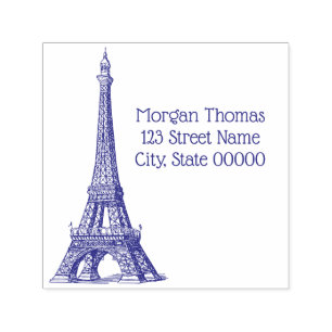 Vintager Eiffelturm #1 Zeichnend Permastempel