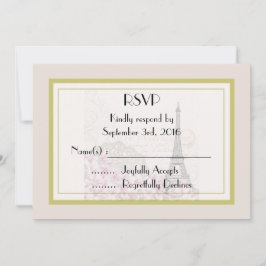 Vintager Eiffelturm-Hochzeit RSVP Karte