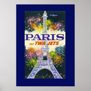Vintager Eiffelturm in Paris Frankreich Reiseplaka Poster
