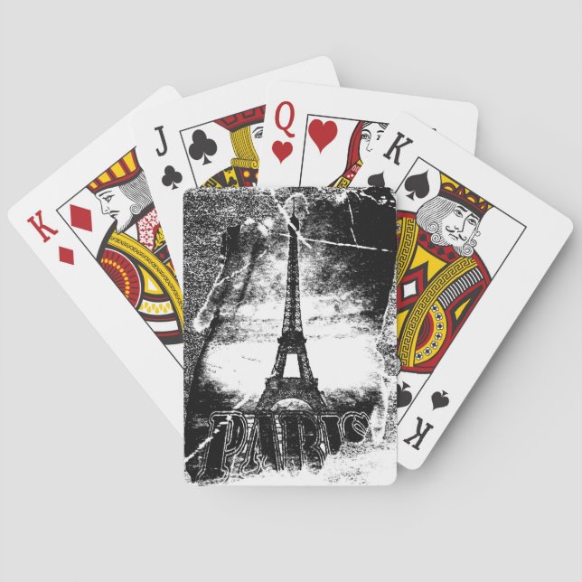 Vintager Eiffelturm Paris 2 Spielkarten (Rückseite)