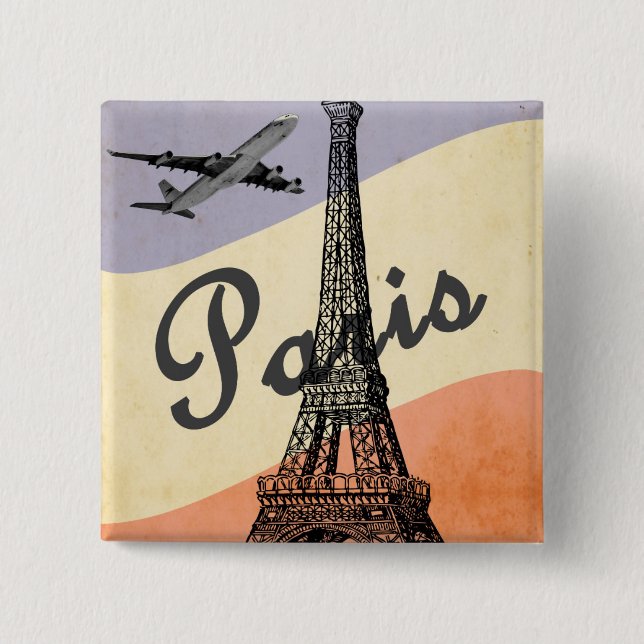 Vintager Eiffelturm Paris Button (Vorderseite)
