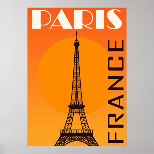Vintager Eiffelturm Paris Europa Reisen Poster (Vorne)