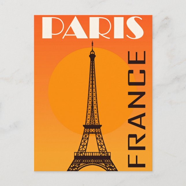 Vintager Eiffelturm Paris Europa Reisen Postkarte (Vorderseite)