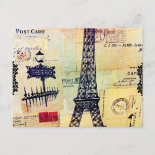 Vintager Eiffelturm Paris Inspiration Postkarte