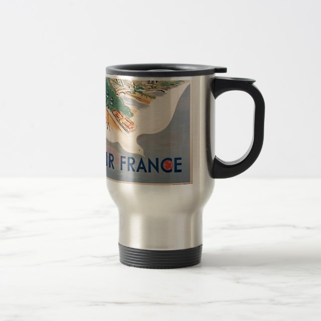 Vintager Eiffelturm Paris Luftreisewerbung Reisebecher (Rechts)