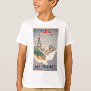 Vintager Eiffelturm Paris Luftreisewerbung T-Shirt