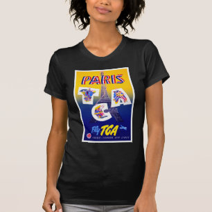 Vintager Eiffelturm Paris Luftreisewerbung T-Shirt