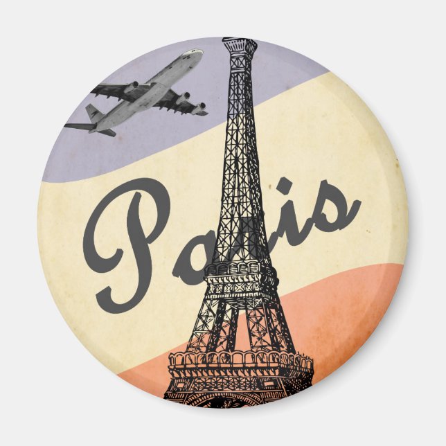 Vintager Eiffelturm Paris Magnet (Vorne)