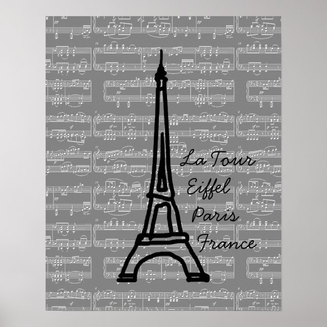 Vintager Eiffelturm Paris Poster (Vorne)