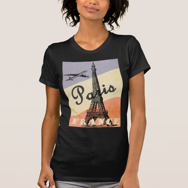 Vintager Eiffelturm Paris T-Shirt (Vorderseite)