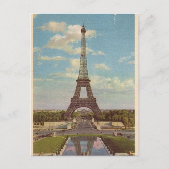 Vintager Eiffelturm Postkarte (Vorderseite)
