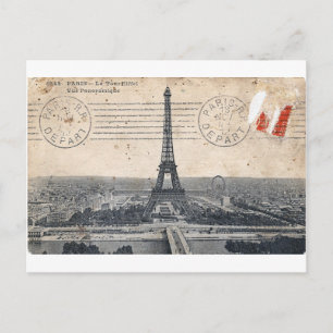 Vintager Eiffelturm Postkarte