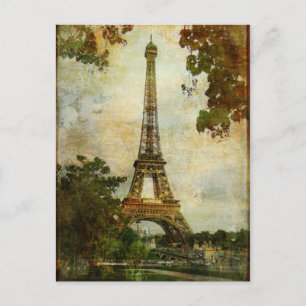 Vintager Eiffelturm Postkarte