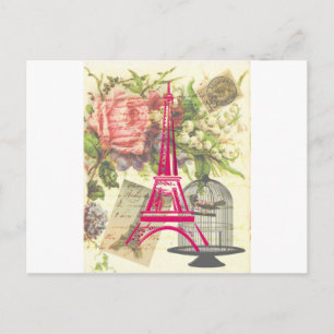 Vintager Eiffelturm Postkarte