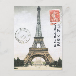 Vintager Eiffelturm...Postkarte Postkarte