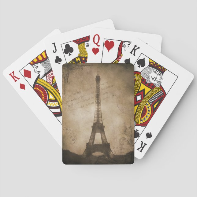 Vintager Eiffelturm Spielkarten (Rückseite)