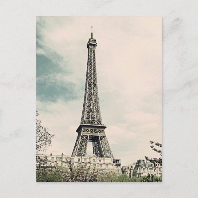 Vintager Eiffelturm V2 Postkarte (Vorderseite)