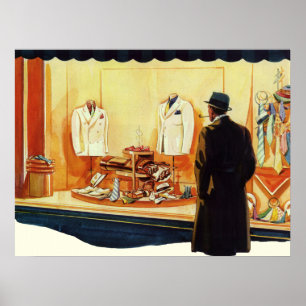 Vintager Einzelhandel, Einzelhandel mit Menschenfe Poster