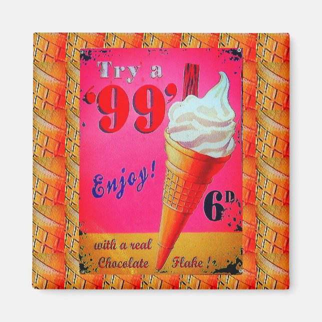 Vintager Eiscreme-Vorzeichenmagnet Magnet (Vorne)