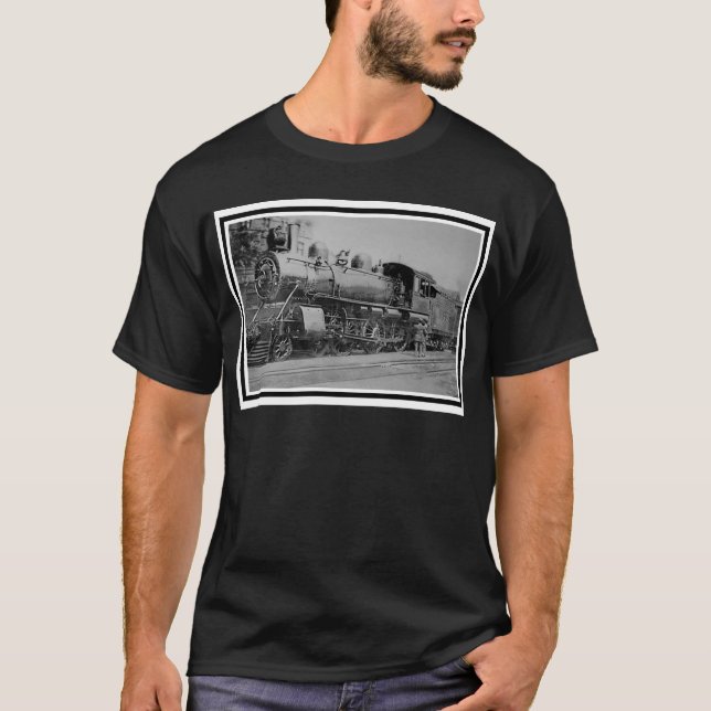 Vintager Eisenbahn-Dampf-Motor-Zug T-Shirt (Vorderseite)