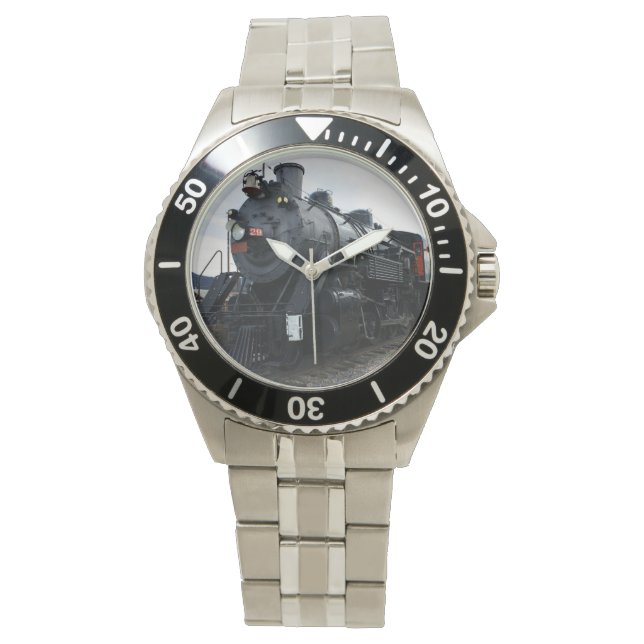 Vintager Eisenbahn-Dampfzug Armbanduhr (Vorderseite)