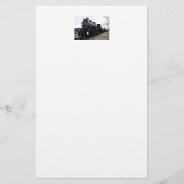Vintager Eisenbahn-Dampfzug Briefpapier (Vorderseite)